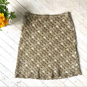 EUC BANANA Genuine silk A-line tan/beige skirt